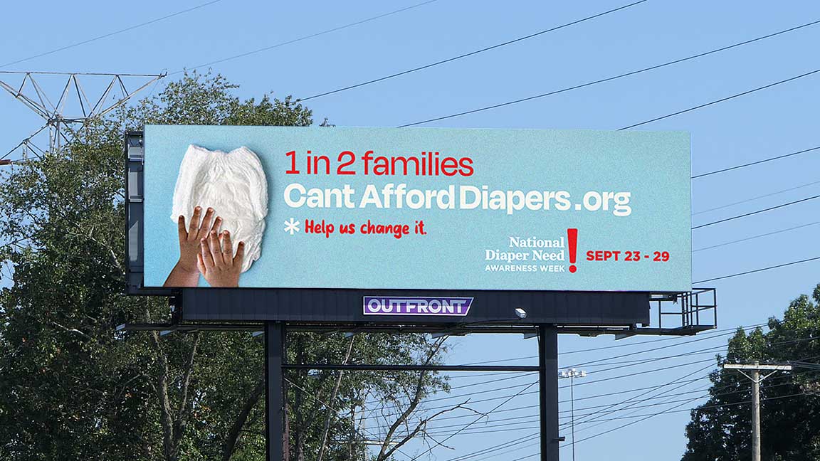 Digital OOH billboard campaign for National Diaper Bank Network