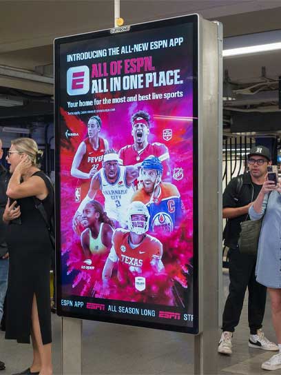 espn app nyc advertising liveboard subway
