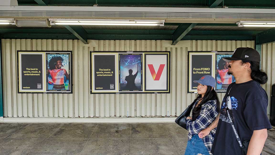 Verizon subway station media supporting Governors Ball brand activation