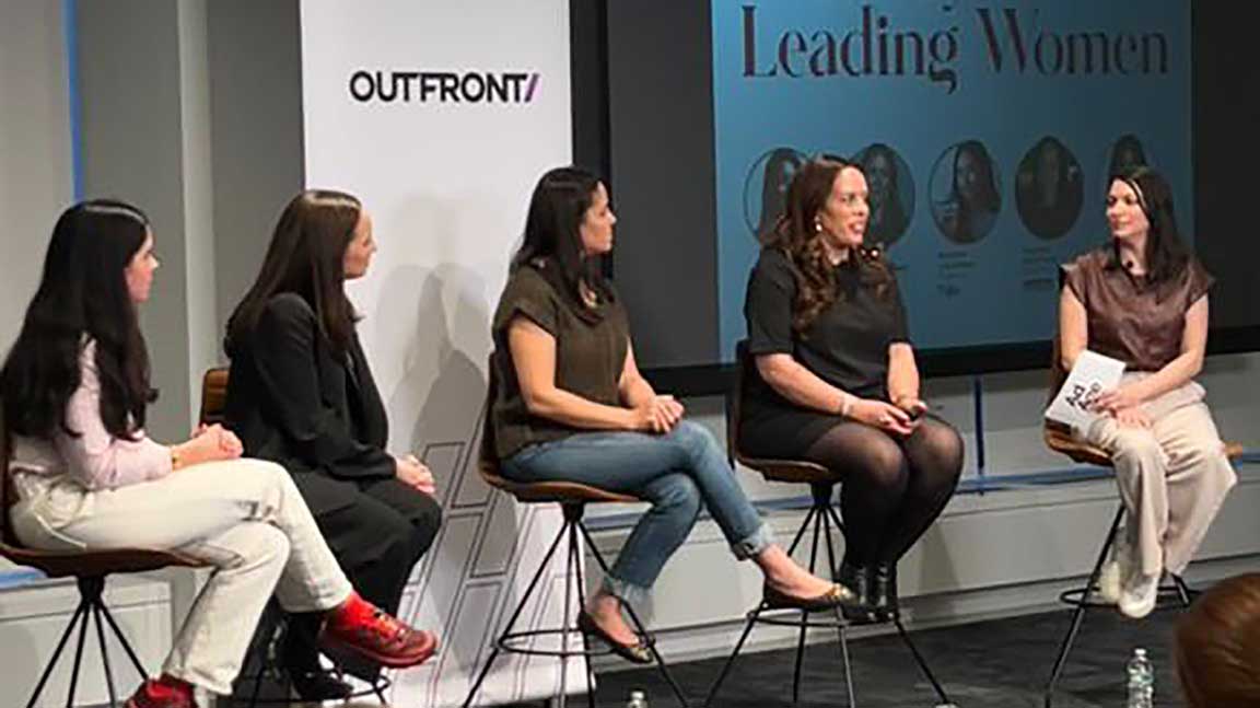 Panelists for OUTFRONT x Ad Age Industry Leading Women event for Women’s History Month 2025 – Lily Geiger, Dana Hork, Taryn Crouthers, Jeanine Poggi, Esther Mireya Tejada