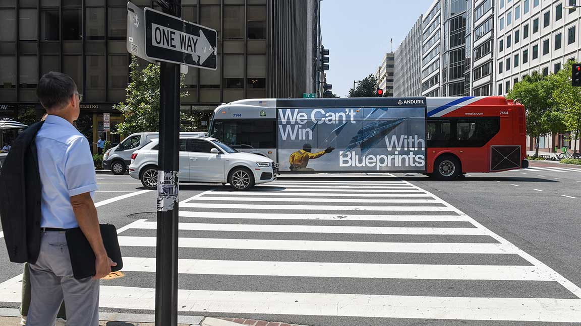 Anduril Industries campaign on Washington, D.C. Metrobus