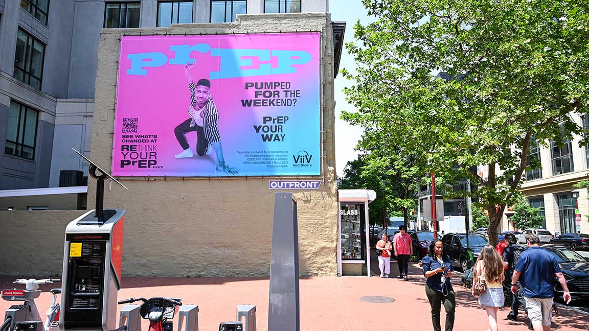 Washington, D.C. wallscape advertisement for GSK’s Apretude