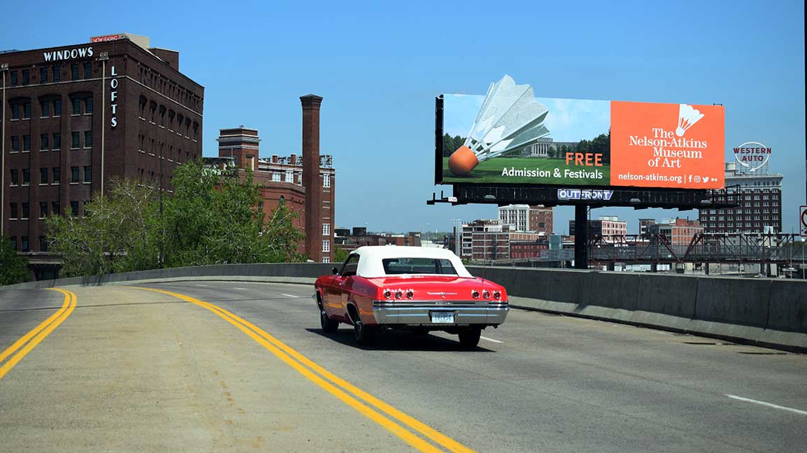 Nelson Atkins Museum of Art bulletin billboard in Kansas City
