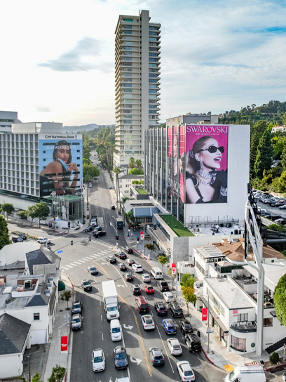 out of home wallscape advertising swarovski los angeles