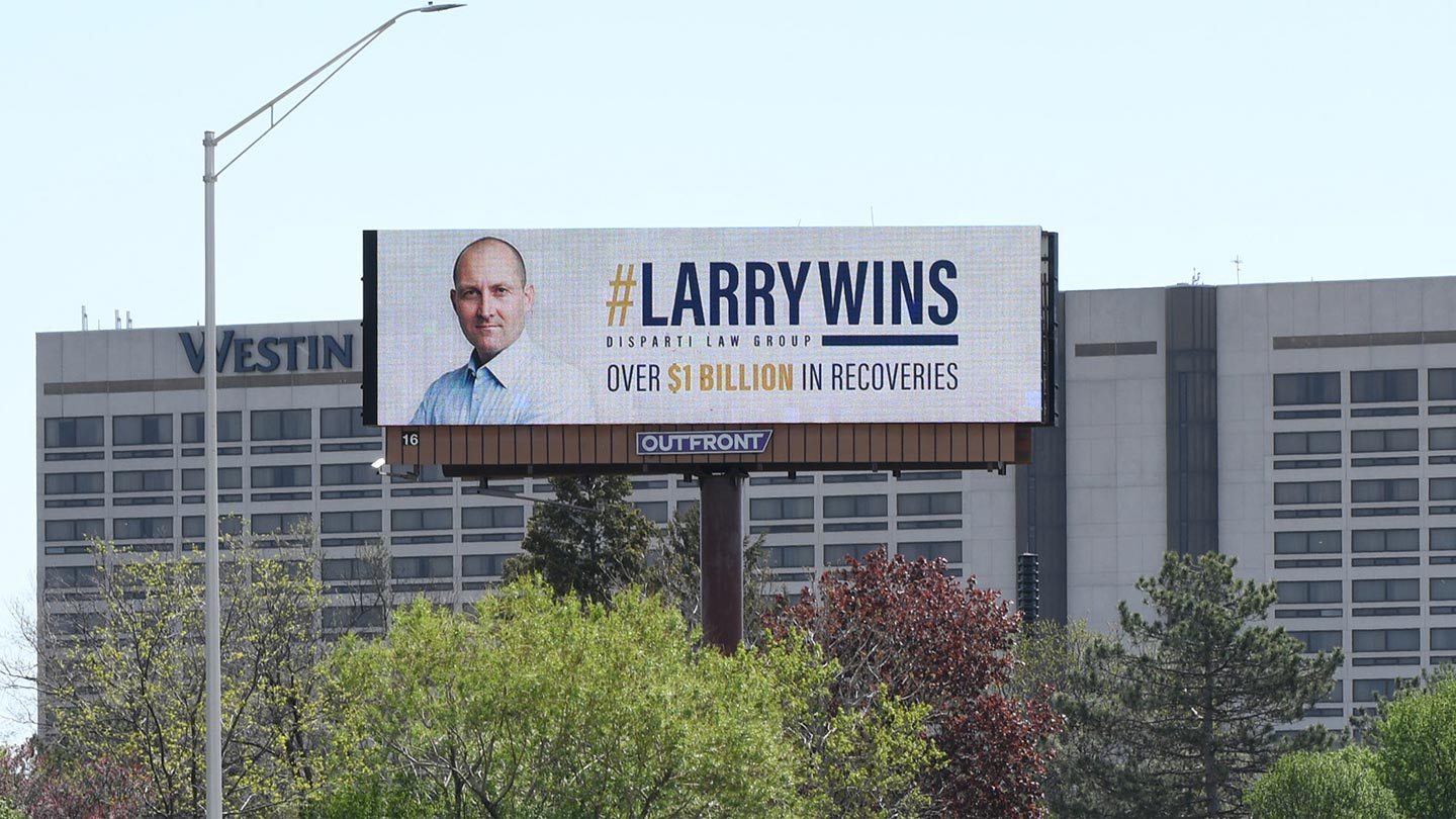 digital out of home advertising in chicago for the disparti law group