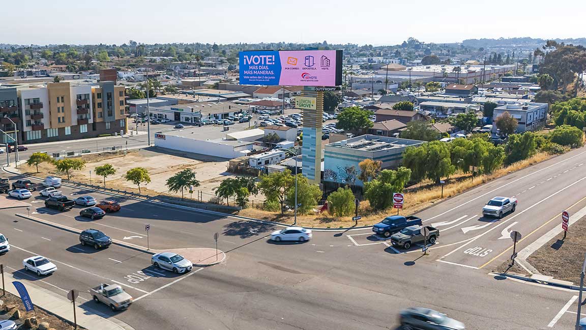 Spanish-language Get Out the Vote campaign on digital bulletin in San Diego