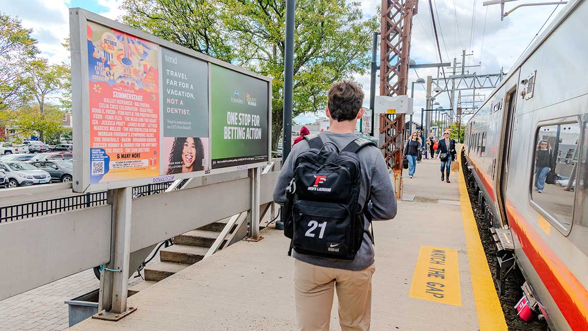 Platform poster media on Metro-North system