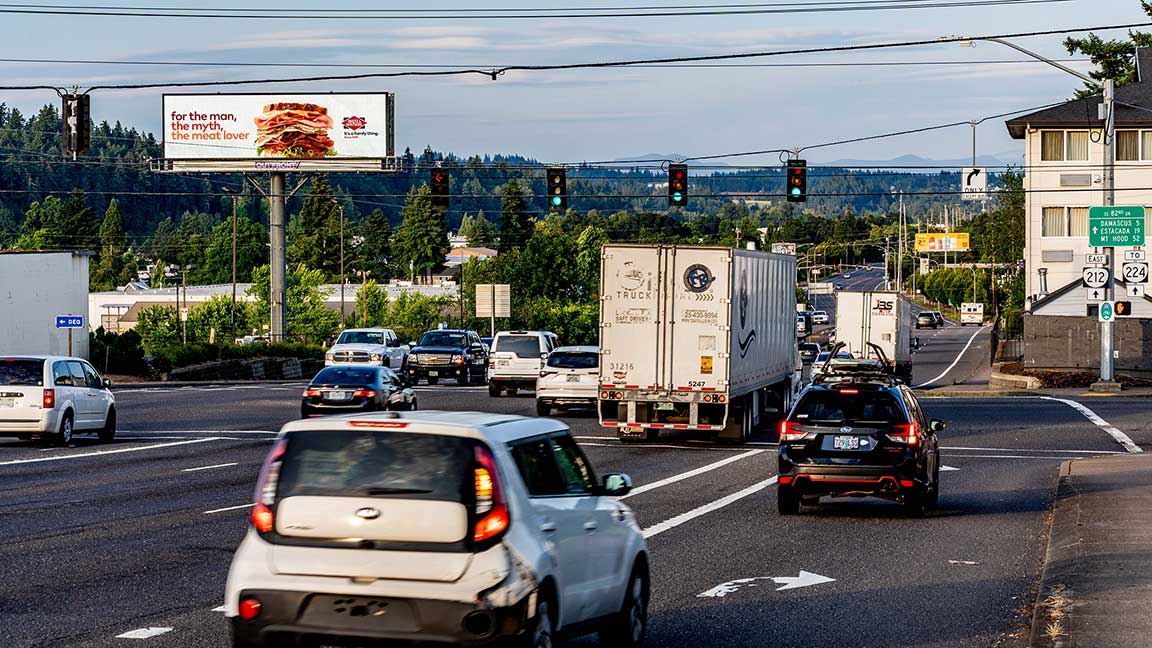Dietz & Watson digital bulletin on Highway 212/224 in Portland, Oregon