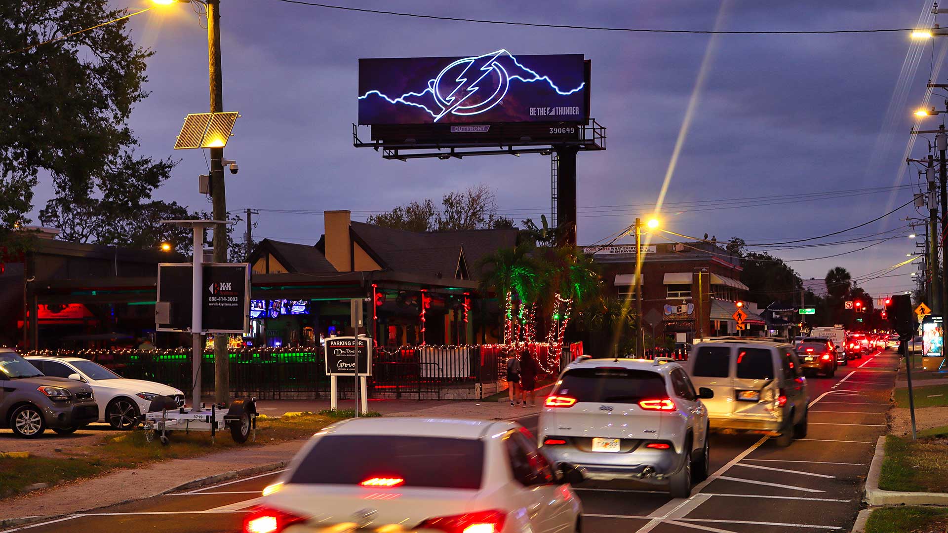 Tampa Bay Lightning billboard with lighting special effect
