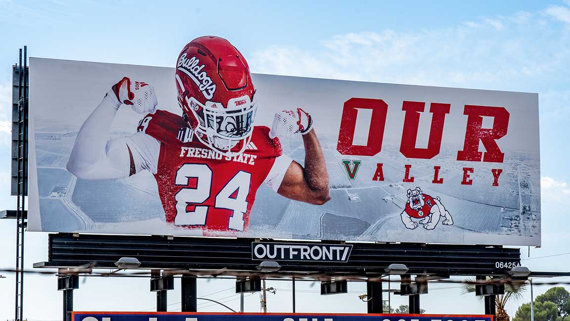 Fresno State Bulldogs football billboard with extension