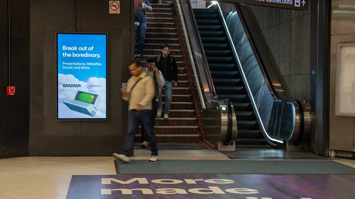 Programmatic liveboard at BART subway station in San Francisco