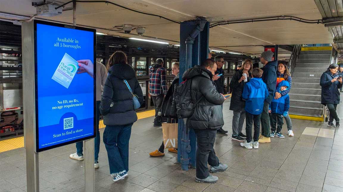 Liveboard in NYC Subway Station Available Programmatically, Plan B campaign