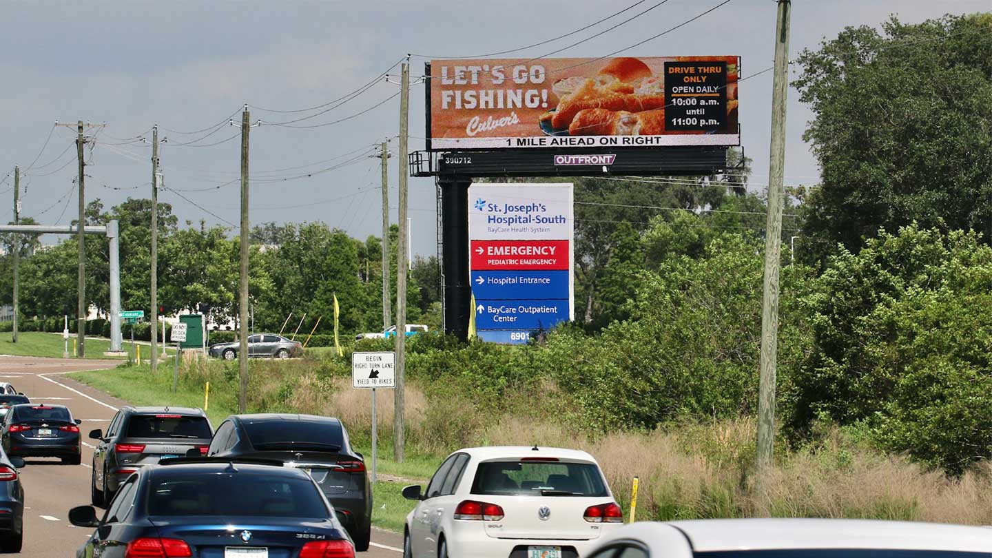 digital billboard out of home advertising in tampa florida for culvers