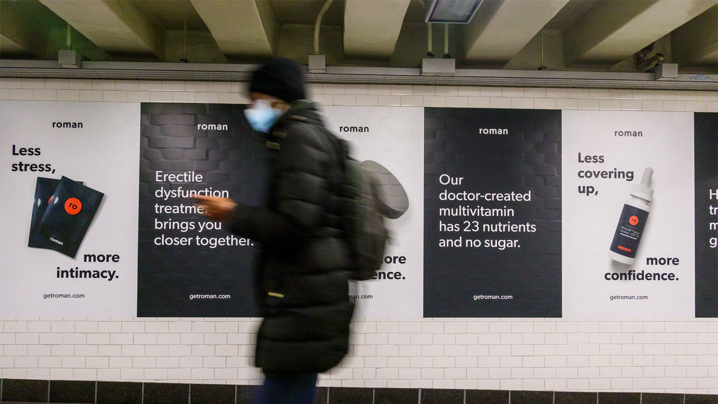 mta transit out of home advertising in new york city for roman