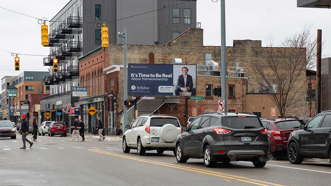 Joel Horst poster billboard in Grand Rapids
