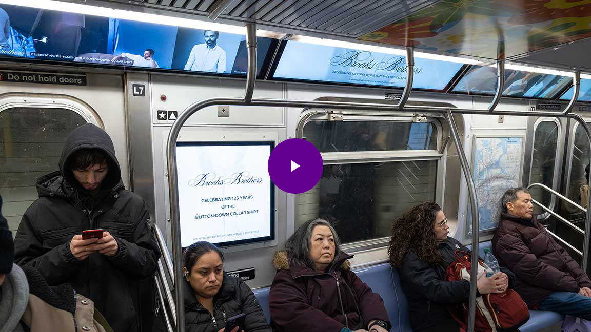 Brooks Brothers NYC subway DOOH advertising campaign on Livecard MAX