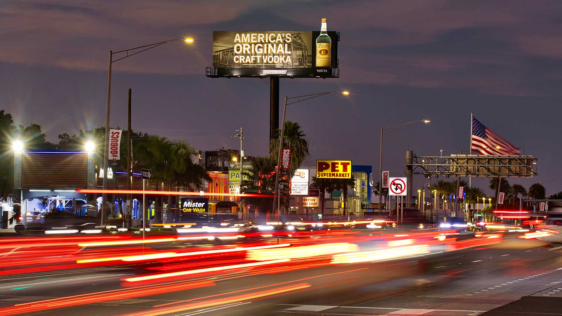 Tito’s Vodka billboard in Tampa with extension