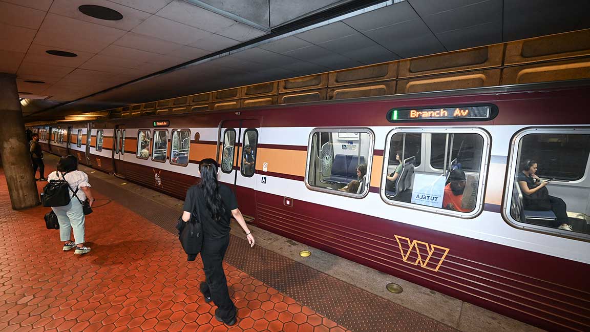 Washington Commanders train wrap on D.C. Metro