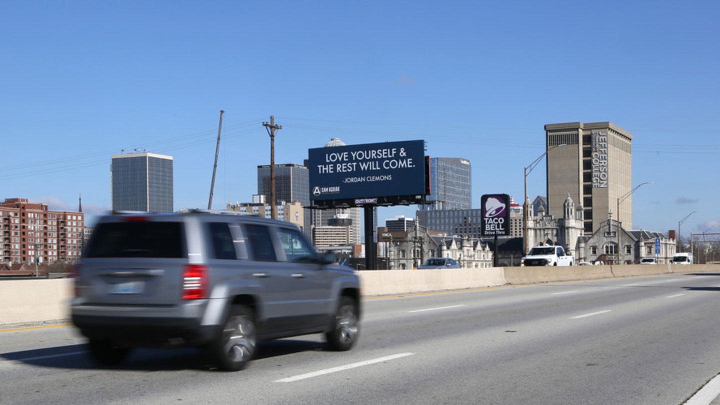 sam aguiar injury lawyer billboard out of home advertising