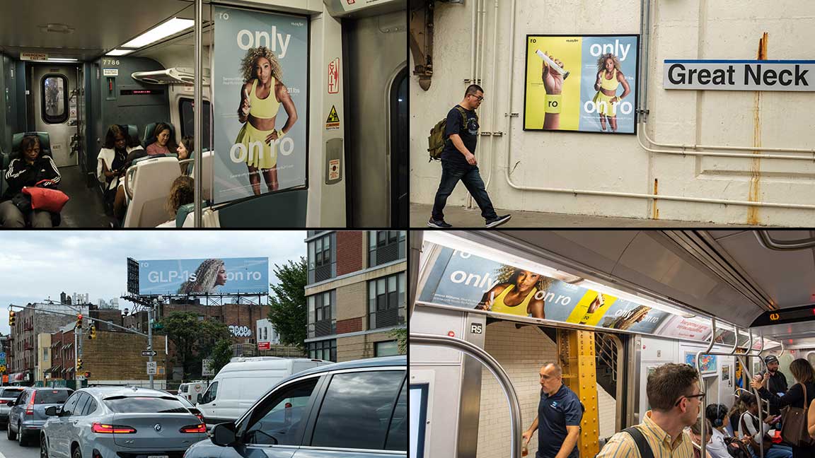 Serena Williams Ro campaign on billboards and transit media