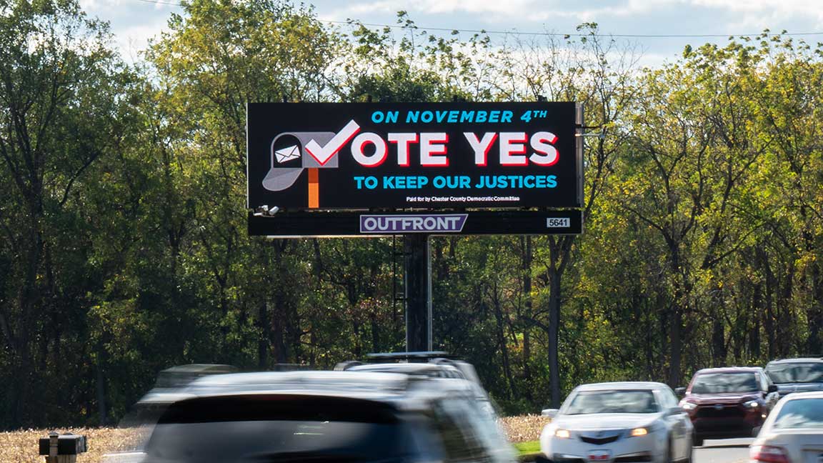 Chester County Democratic Coalition digital billboard