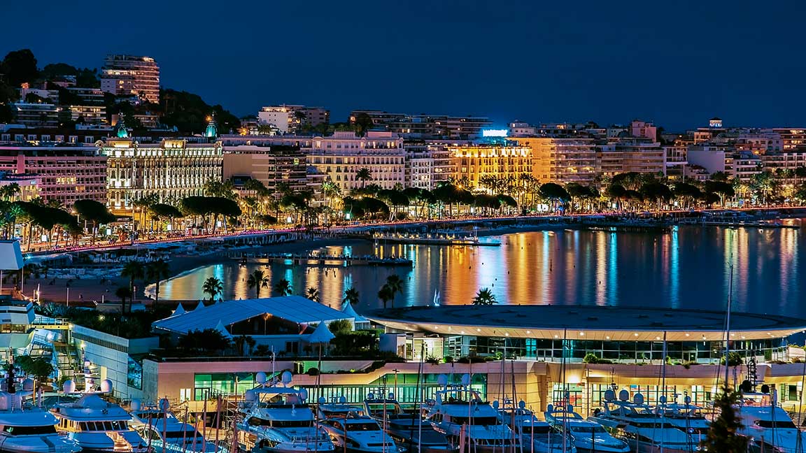 Cannes at night