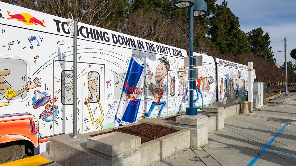 Red Bull train wrap in San Francisco