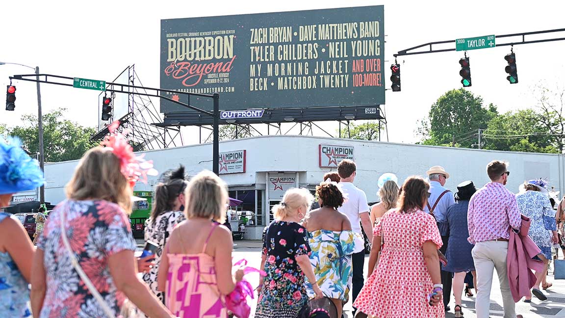 Billboard for Bourbon & Beyond music festival in Louisville