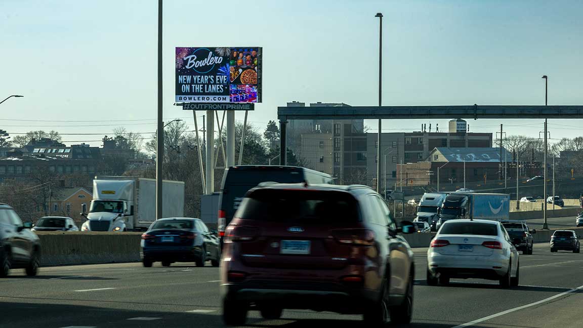 Digital poster in Connecticut advertising Bowlero