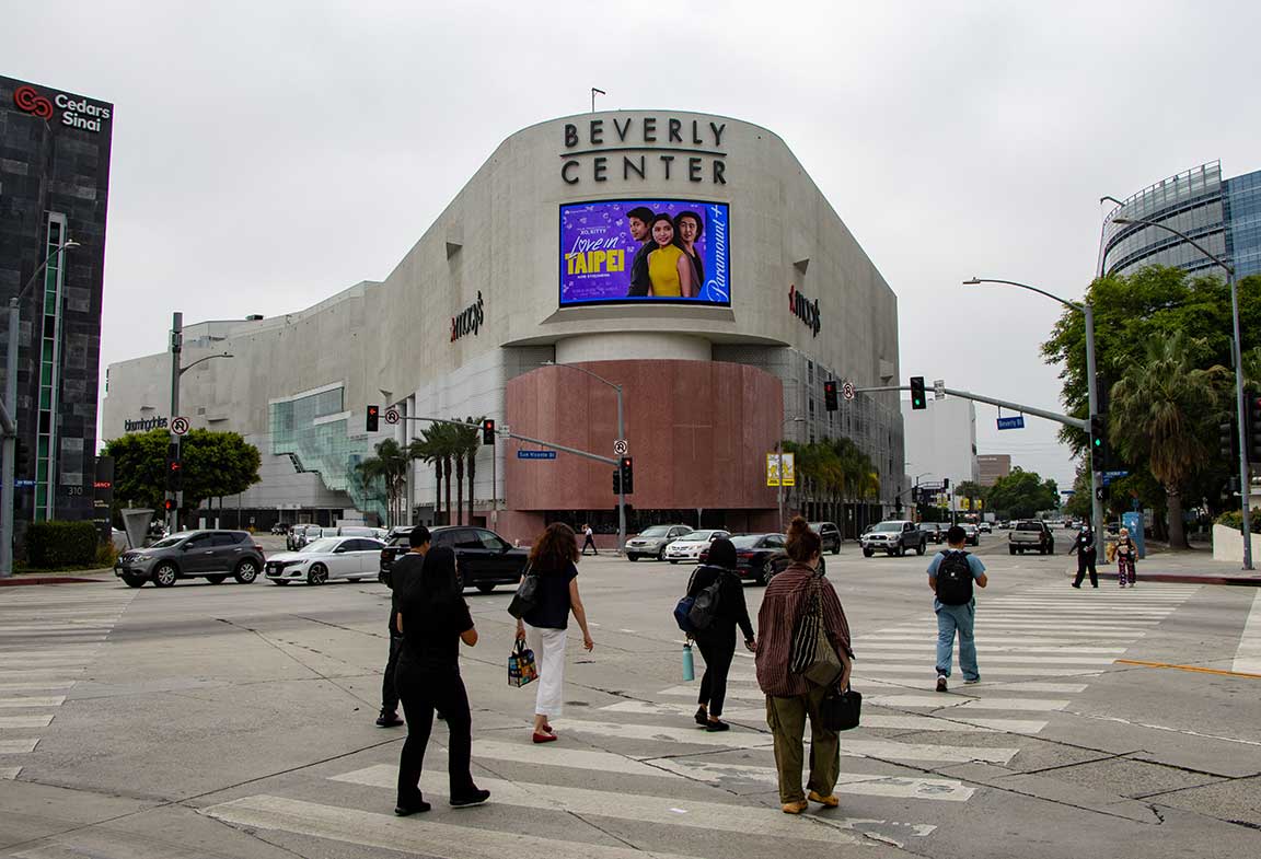 ViacomCBS ad for Love in Taipei on Beverly Center in Los Angeles