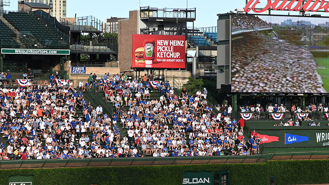 Heinz billboard overlooking Wrigley Field in Chicago