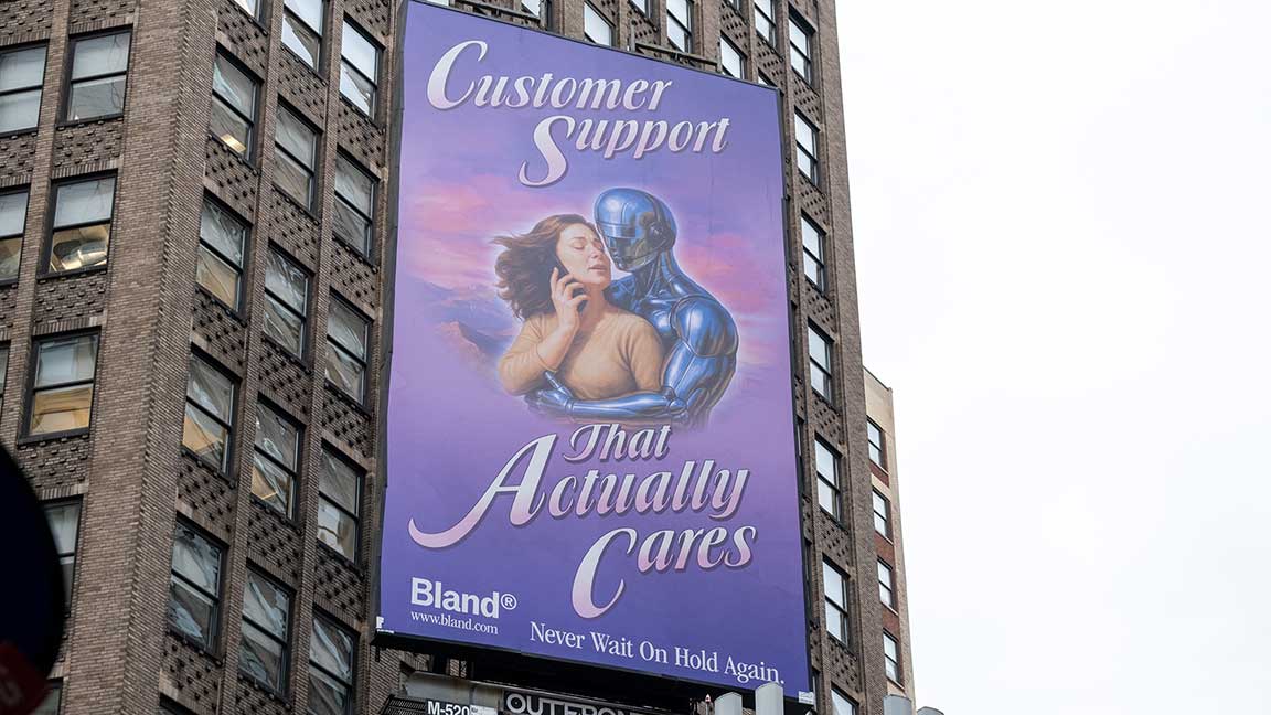 Bland billboard in New York City