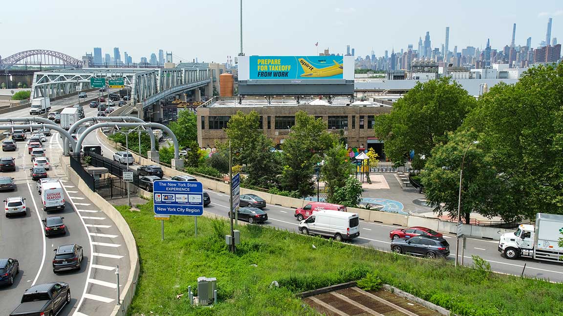 Spirit Airlines digital billboard in New York City 