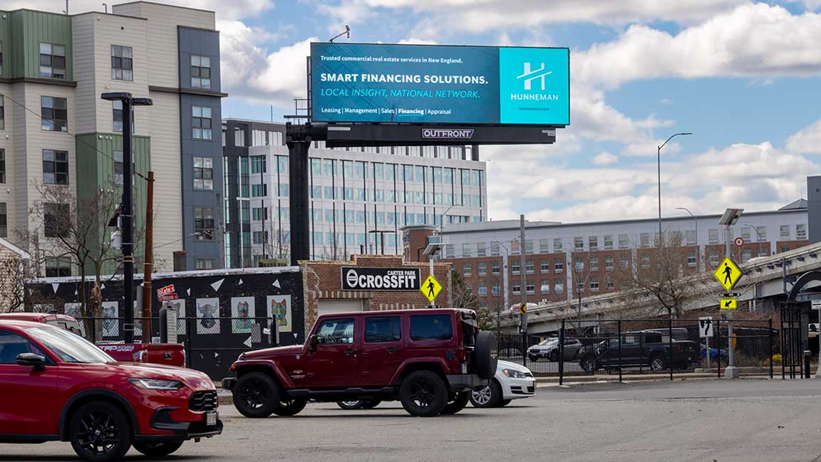 Hunneman digital billboard in Boston, finalist for 2026 OAAA Local Case Study Awards
