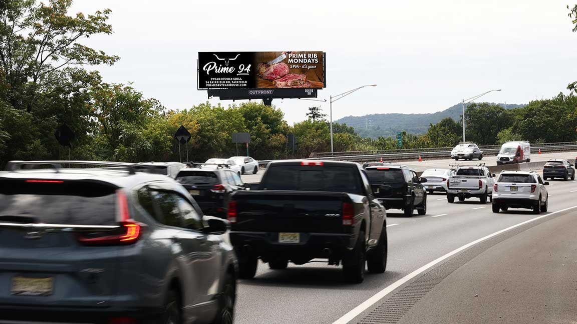 Prime 94 Steakhouse Prime Rib Mondays digital billboard