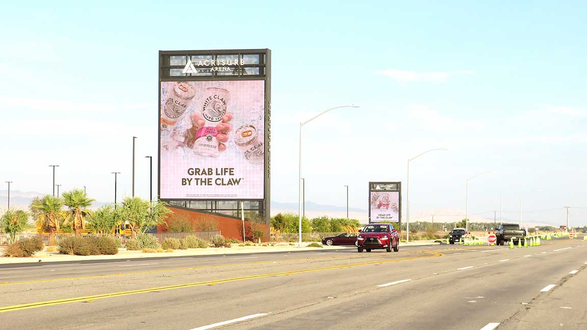 White Claw digital out of home near Coachella