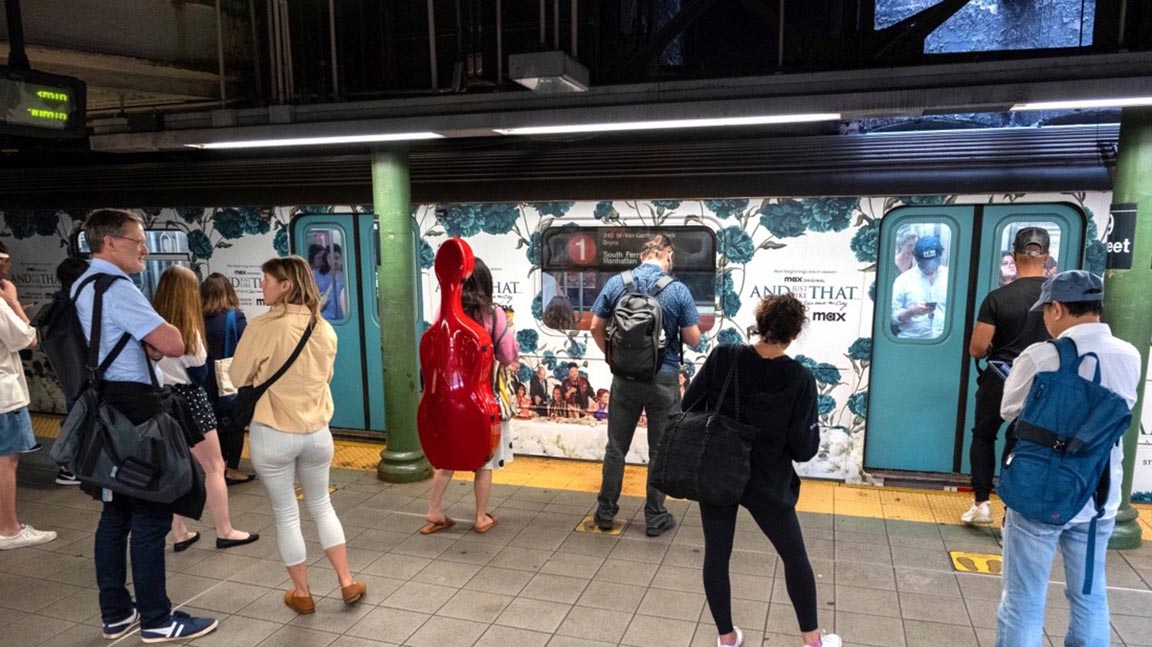 And Just Like That wrapped subway train