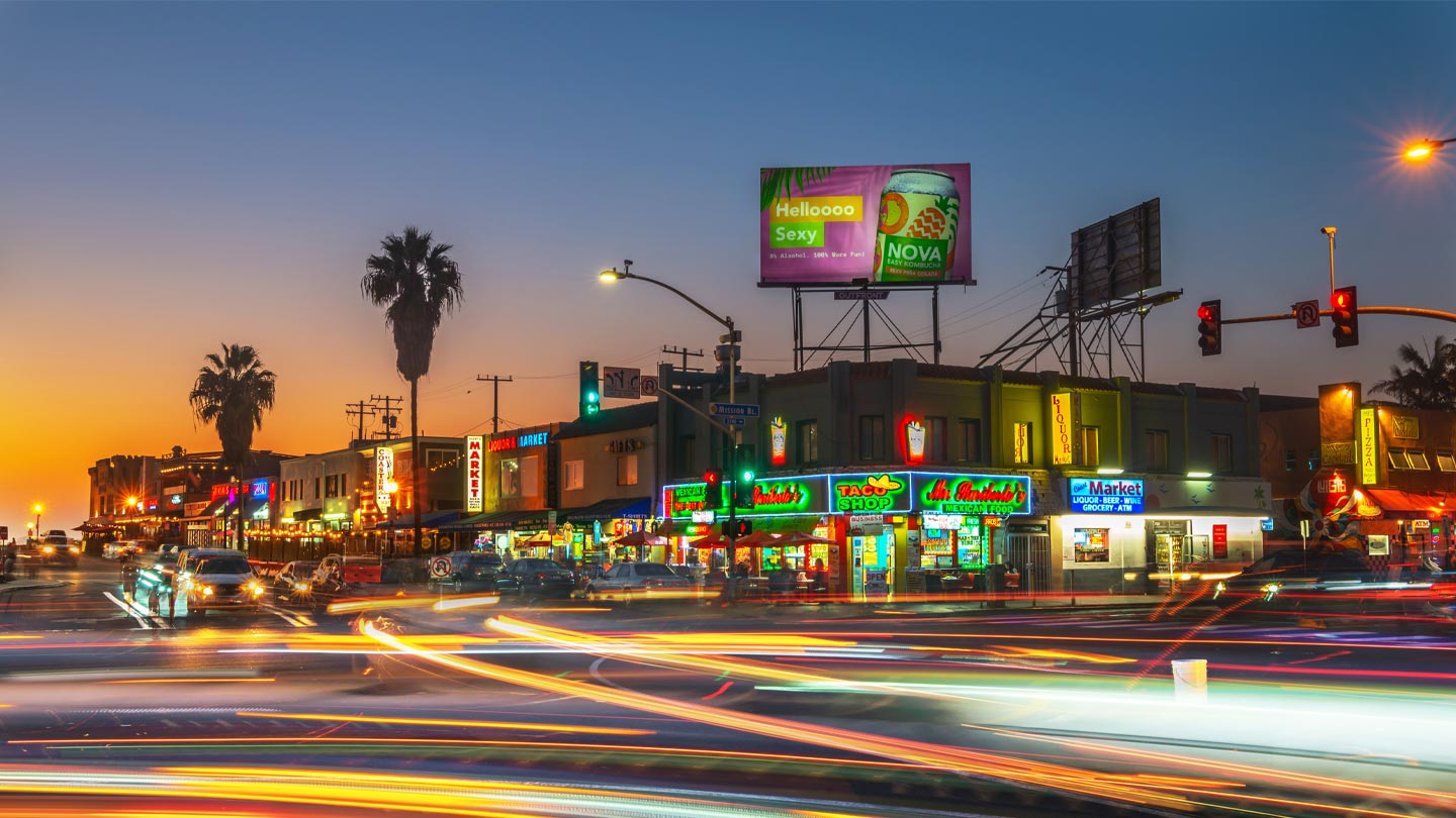 poster out of home advertising in san diego for nova kombucha