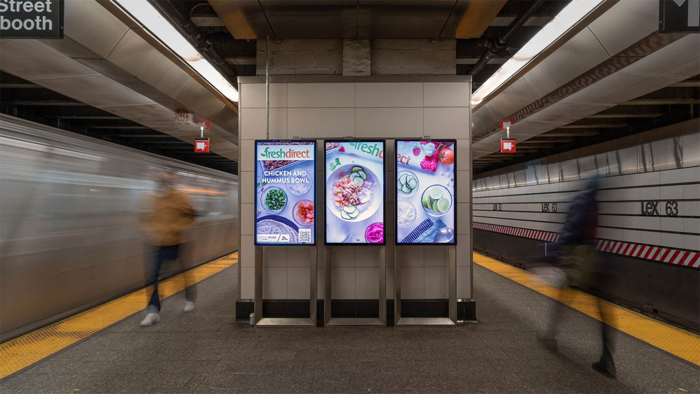 fresh direct digital liveboard out of home advertising in new york city