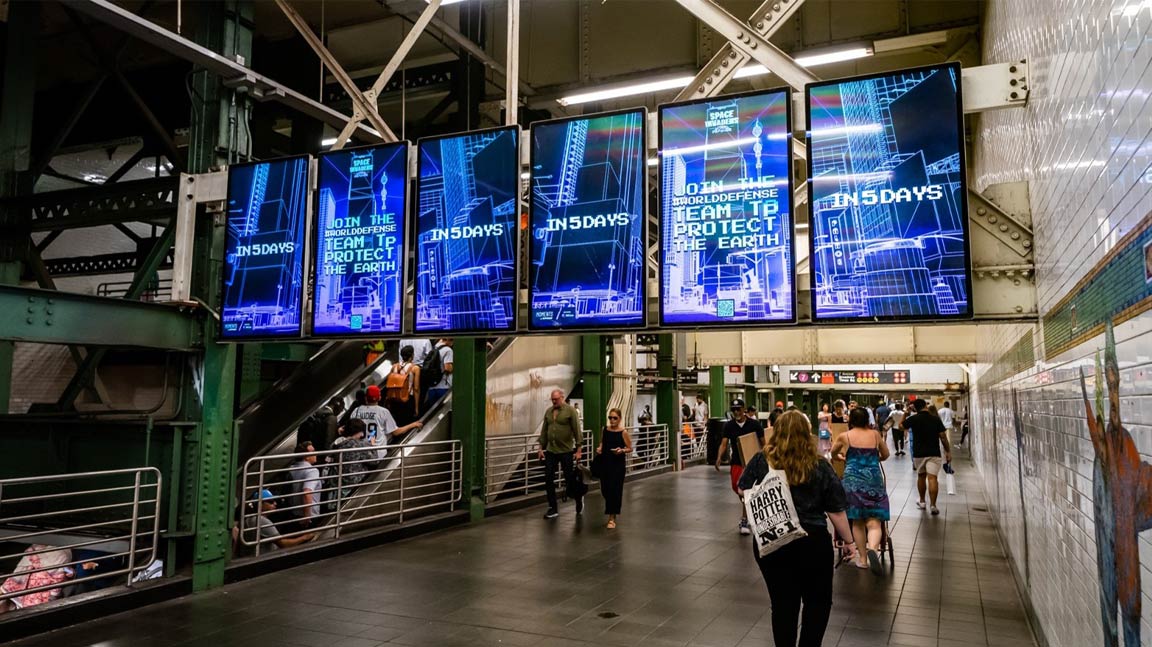 digital out of home advertising in new york city for space invaders