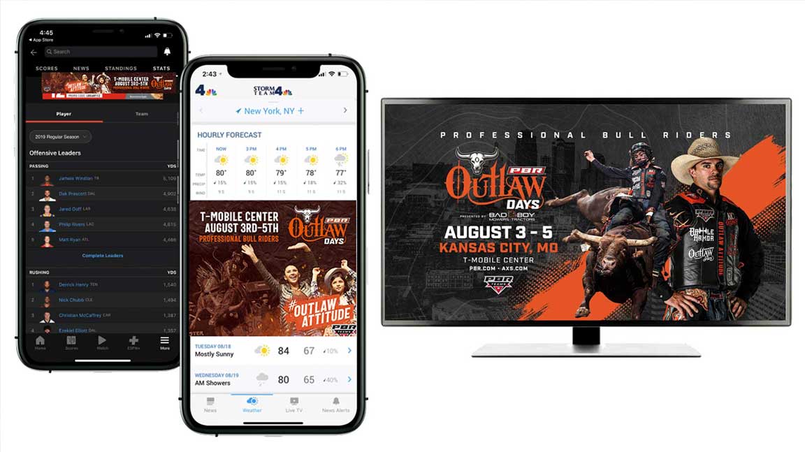 Mobile and OTT components of PBR Teams campaign