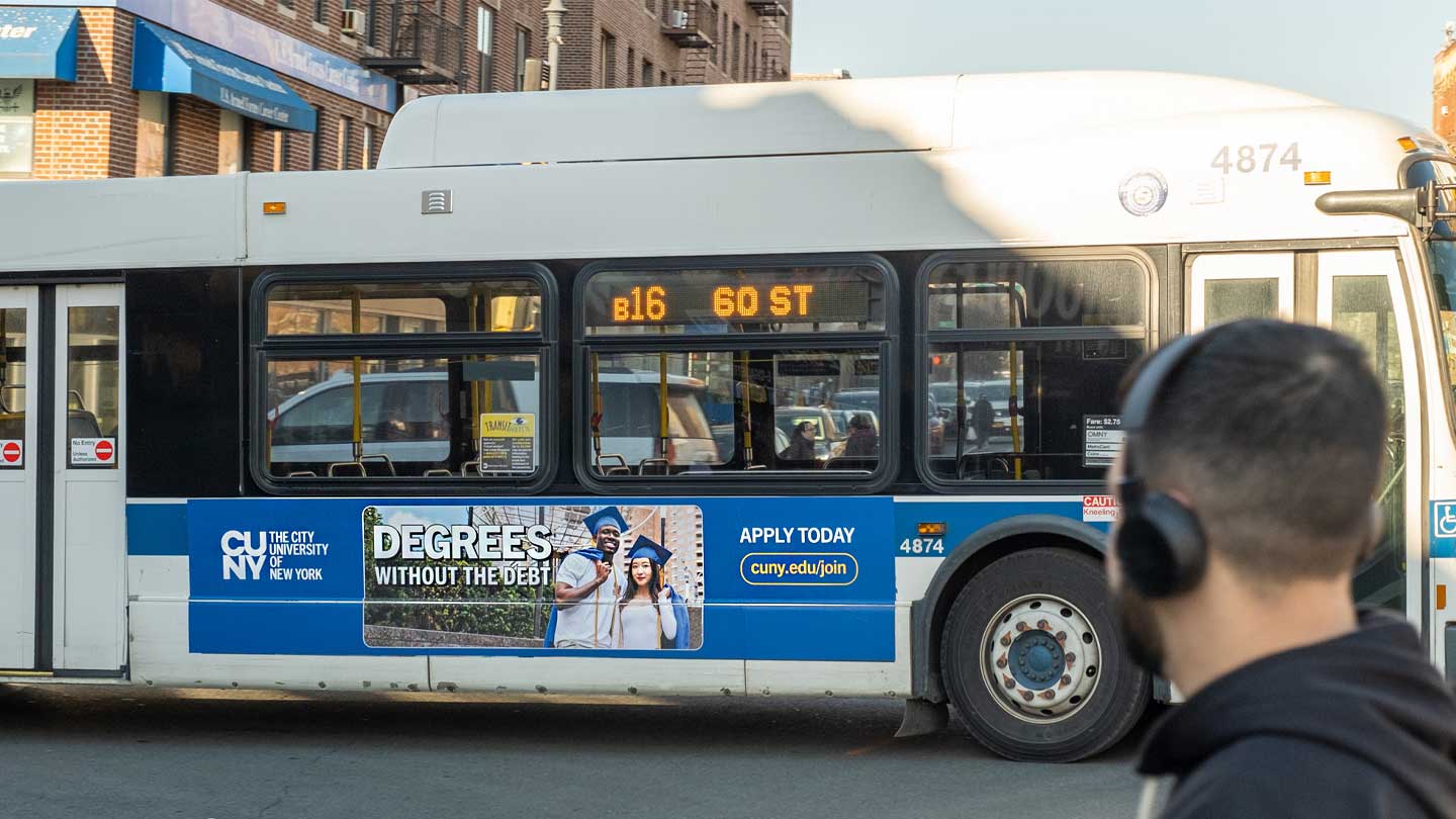 out of home bus king advertising new york city cuny