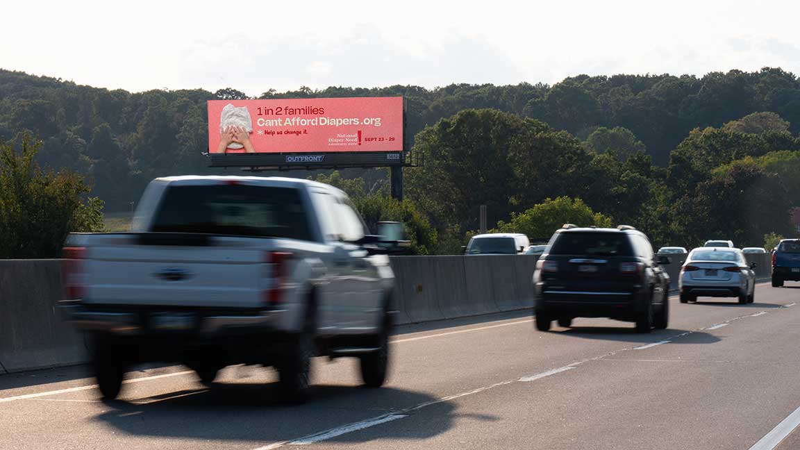 Digital OOH billboard campaign for National Diaper Bank Network