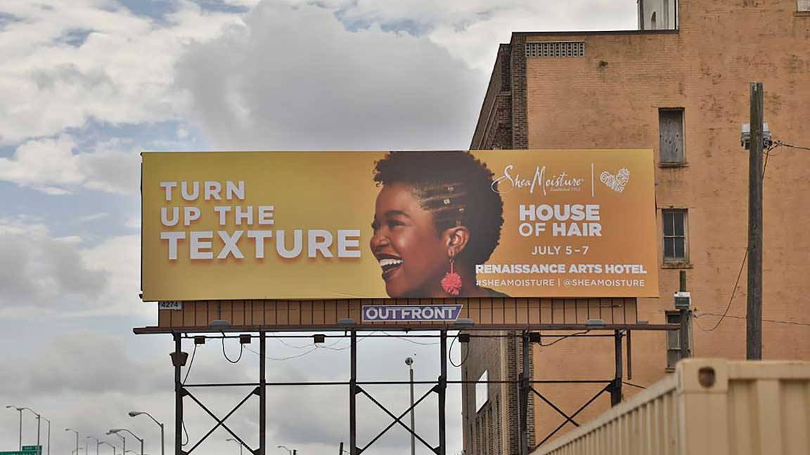 New Orleans billboard for Shea Moisture House of Hair event