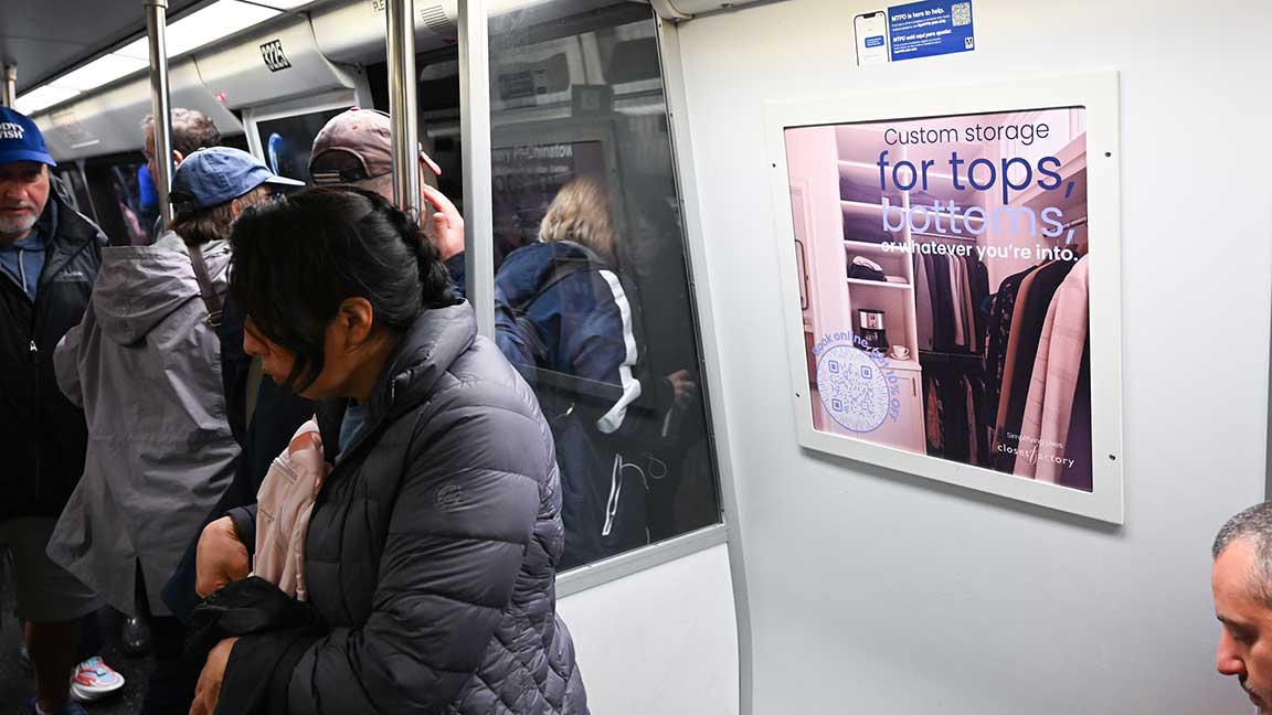 Closet Factory ad inside Washington, D.C. Metrorail car