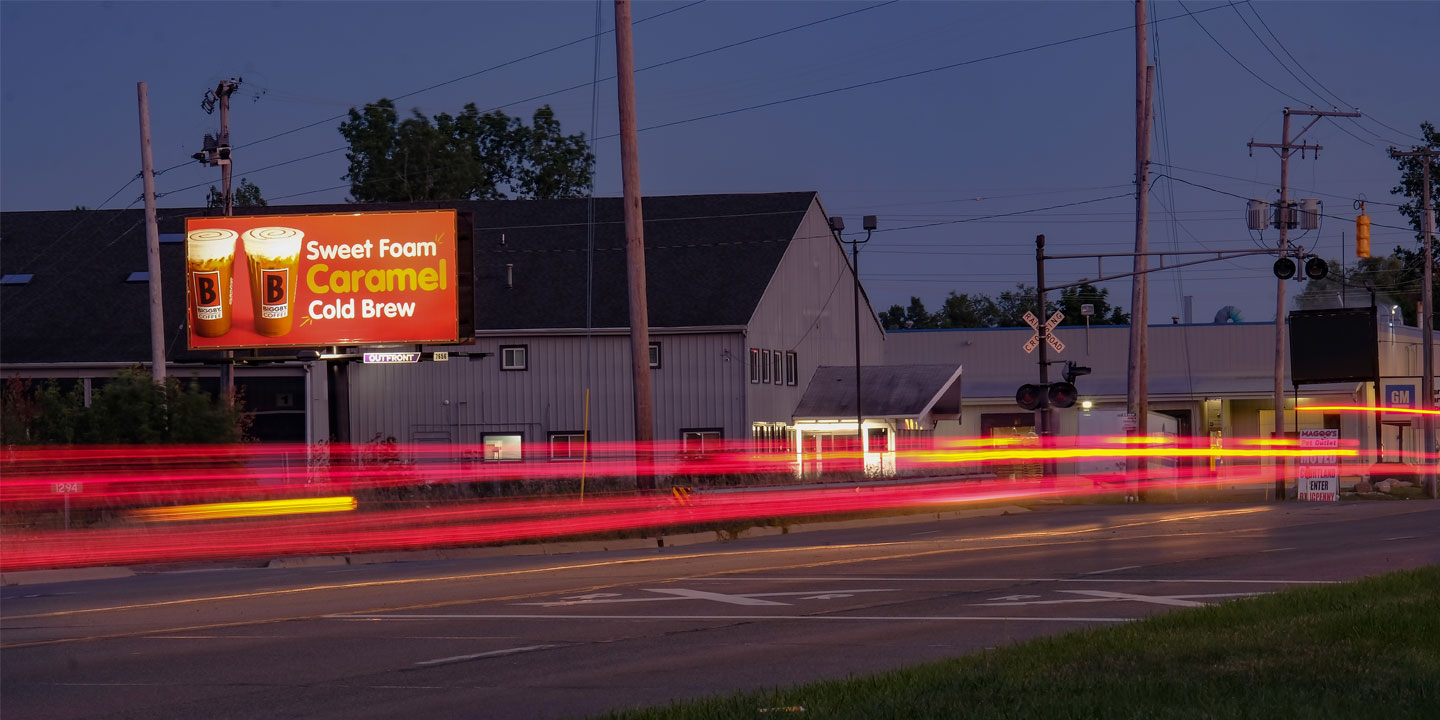 flint out of home billboard advertising for dunkin donuts