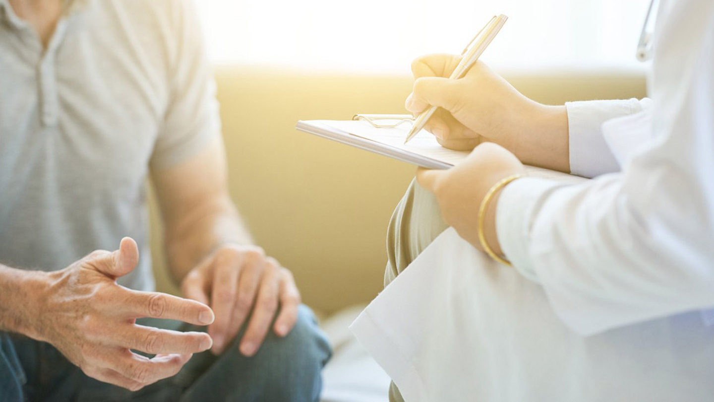 stock image of patient and doctor