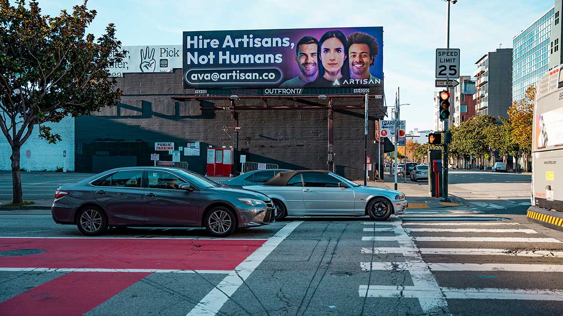 Billboard in San Francisco for Artisan AI