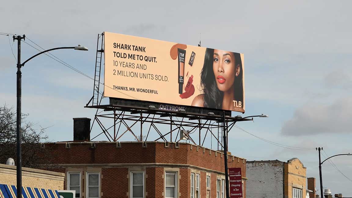 Billboard advertising for The Lip Bar in Chicago