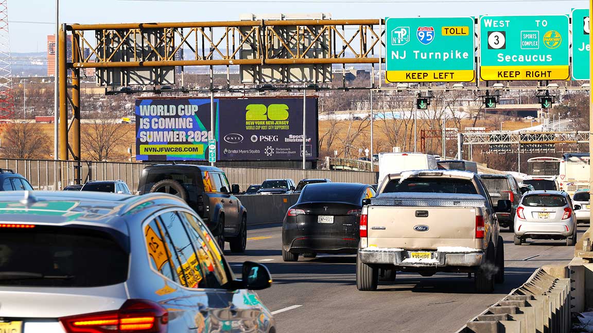 World Cup ad on digital billboard in New Jersey